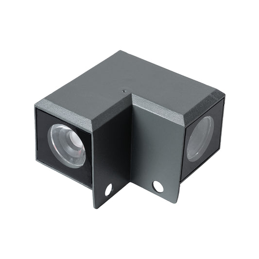 WALLLIGHT-DONA 90732 Αρχιτεκτονικό Γωνιακό Φωτιστικό LED 10W 950lm 10° DC 24V Αδιάβροχο IP65 Φυσικό Λευκό 4500K Dimmable - Γκρι Ανθρακί - Μ8 x Π8 x Υ6