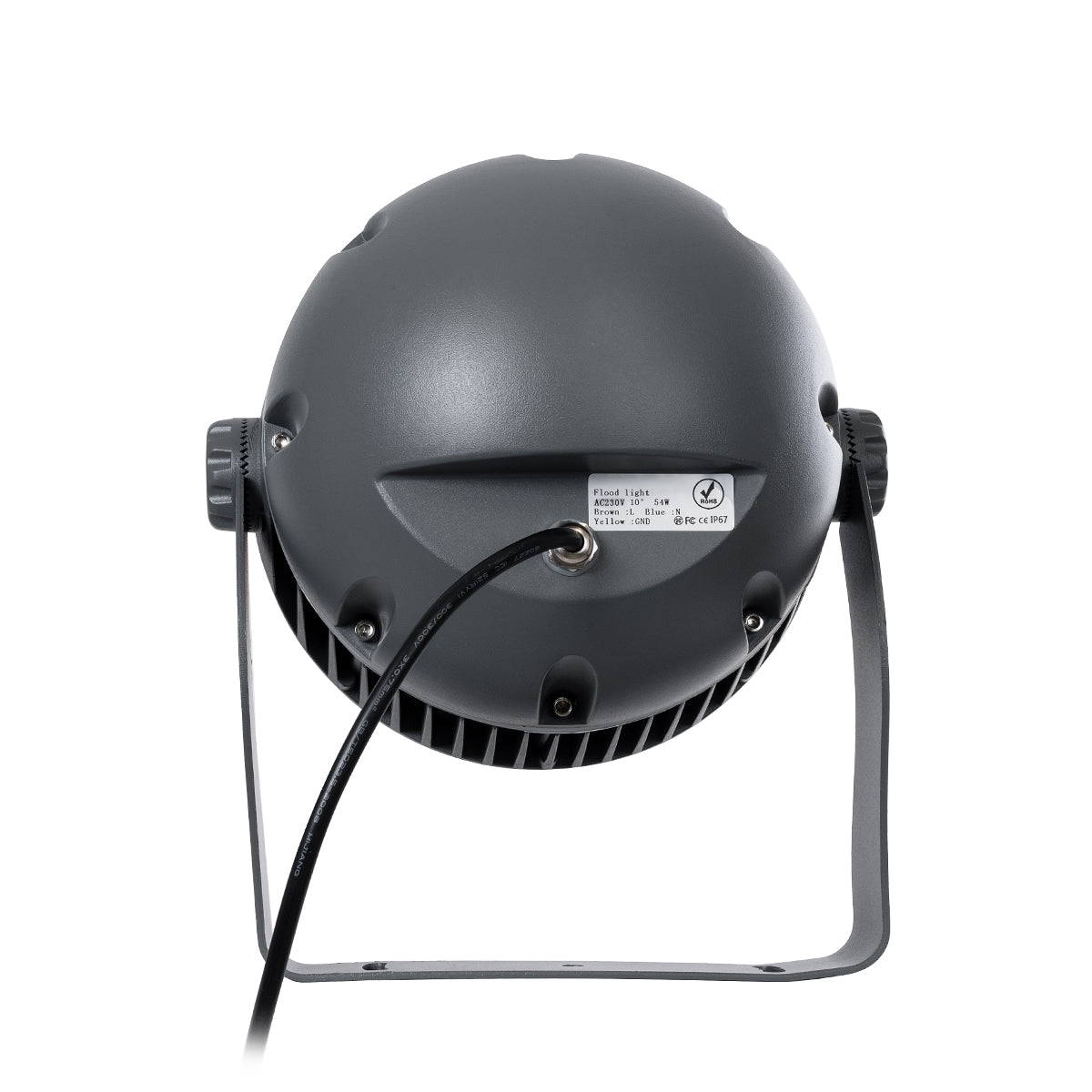 FLOOD-DIMO 90743 Προβολέας Wall Washer με Αντιθαμβωτική Γρίλια για Φωτισμό Κτιρίων LED 54W 4860lm 10° AC 220-240V Αδιάβροχο IP67 Μ26 x Π28 x Υ35cm Θερμό Λευκό 2700K - Γκρι Ανθρακί