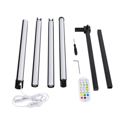 DIGICOLUMN 90763 Μοντέρνο Επιδαπέδιο Γραμμικό Ψηφιακό Φωτιστικό Digital Pixel Symphony Bar με RF Ασύρματο Χειριστήριο LED 16W 1280lm 180° DC 5V με USB 2.0 IP20 Πολύχρωμο RGB Dimmable - Μαύρο - Φ3 x Υ165