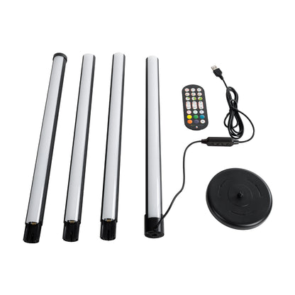 DIGICOLUMN 90764 Μοντέρνο Επιδαπέδιο Γραμμικό Ψηφιακό Φωτιστικό Digital Pixel Symphony Bar με RF Ασύρματο Χειριστήριο LED 16W 1280lm 180° DC 5V με USB 2.0 IP20 Πολύχρωμο RGB Dimmable - Μαύρο - Φ3 x Υ165