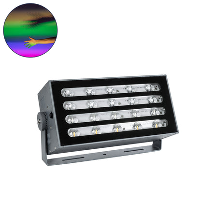 FLOODKENA 90765 Προβολέας Σποτ Wall Washer LED 40W 3400lm 120° AC 220-240V Αδιάβροχο IP67 Πολύχρωμο RGBW - Bridgelux SMD Chip - Γκρι Ανθρακί - Μ31 x Π10 x Υ17