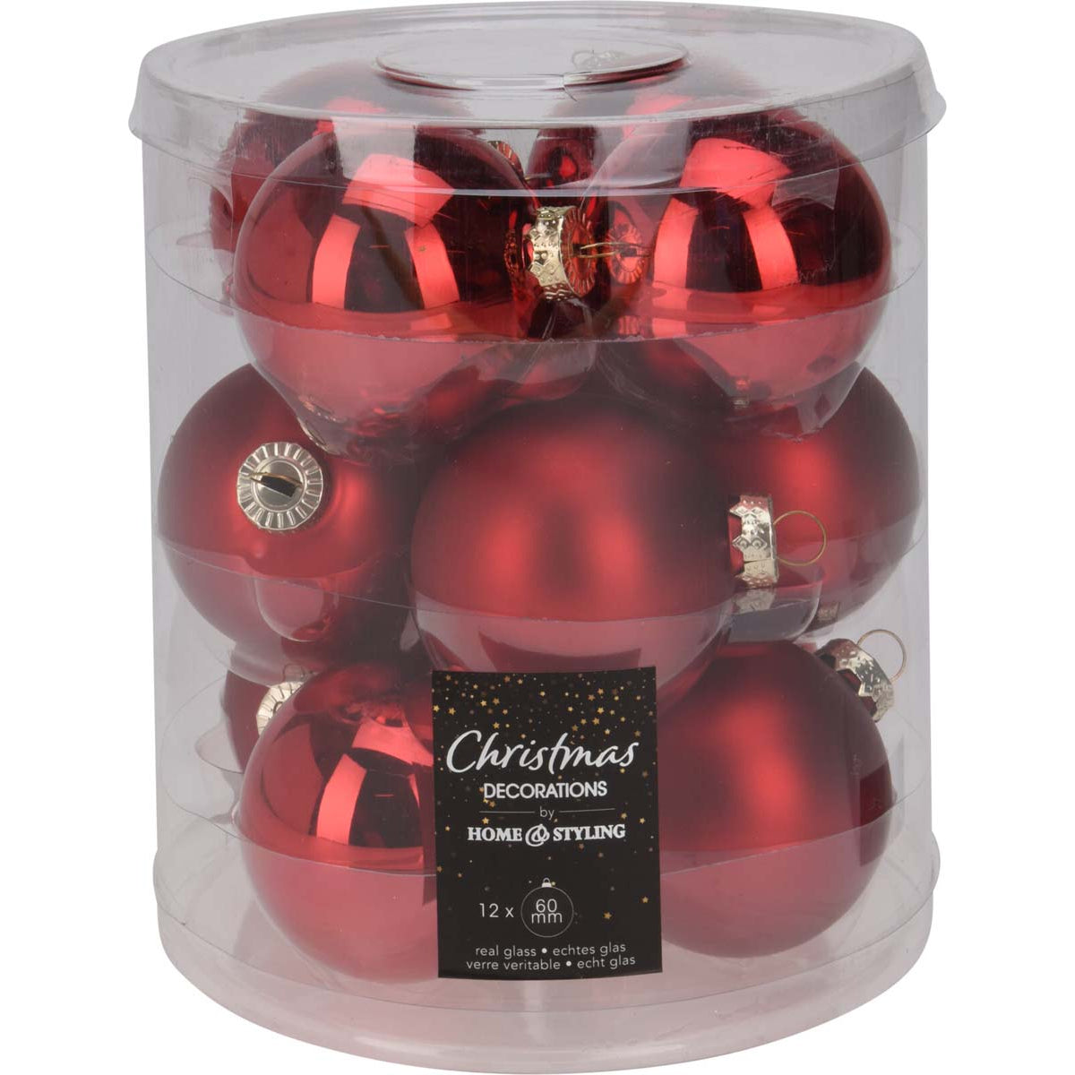 Μπάλα Γυάλινη Κόκκινη 6εκ S/12