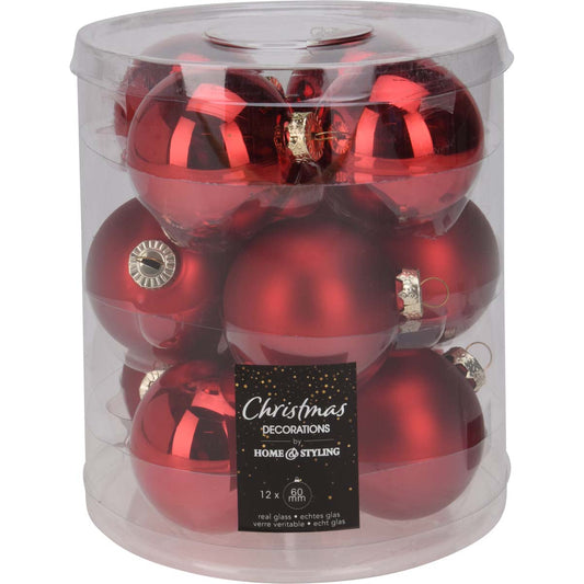 Μπάλα Γυάλινη Κόκκινη 6εκ S/12