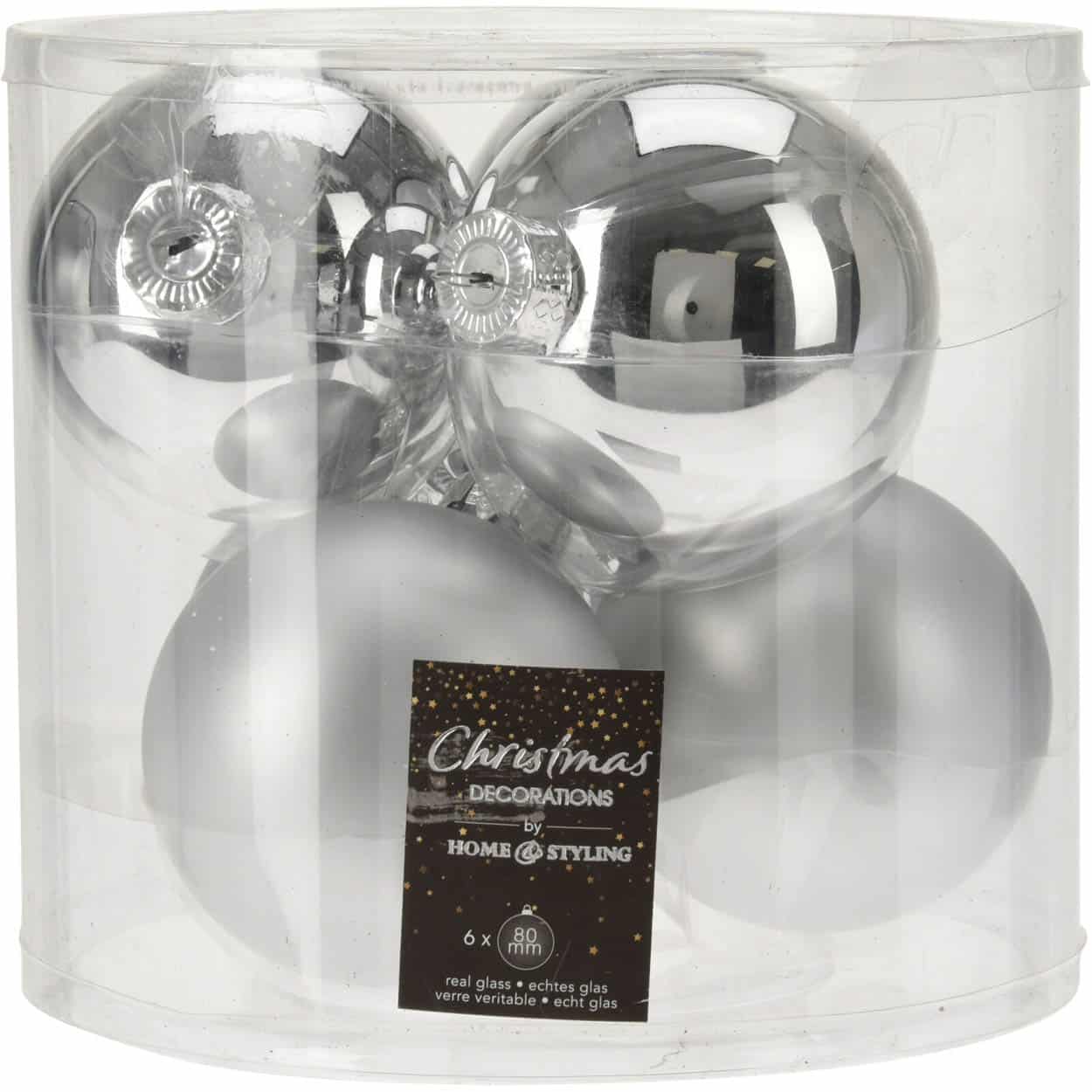 Μπάλα Γυάλινη Ασημί S/6 8εκ