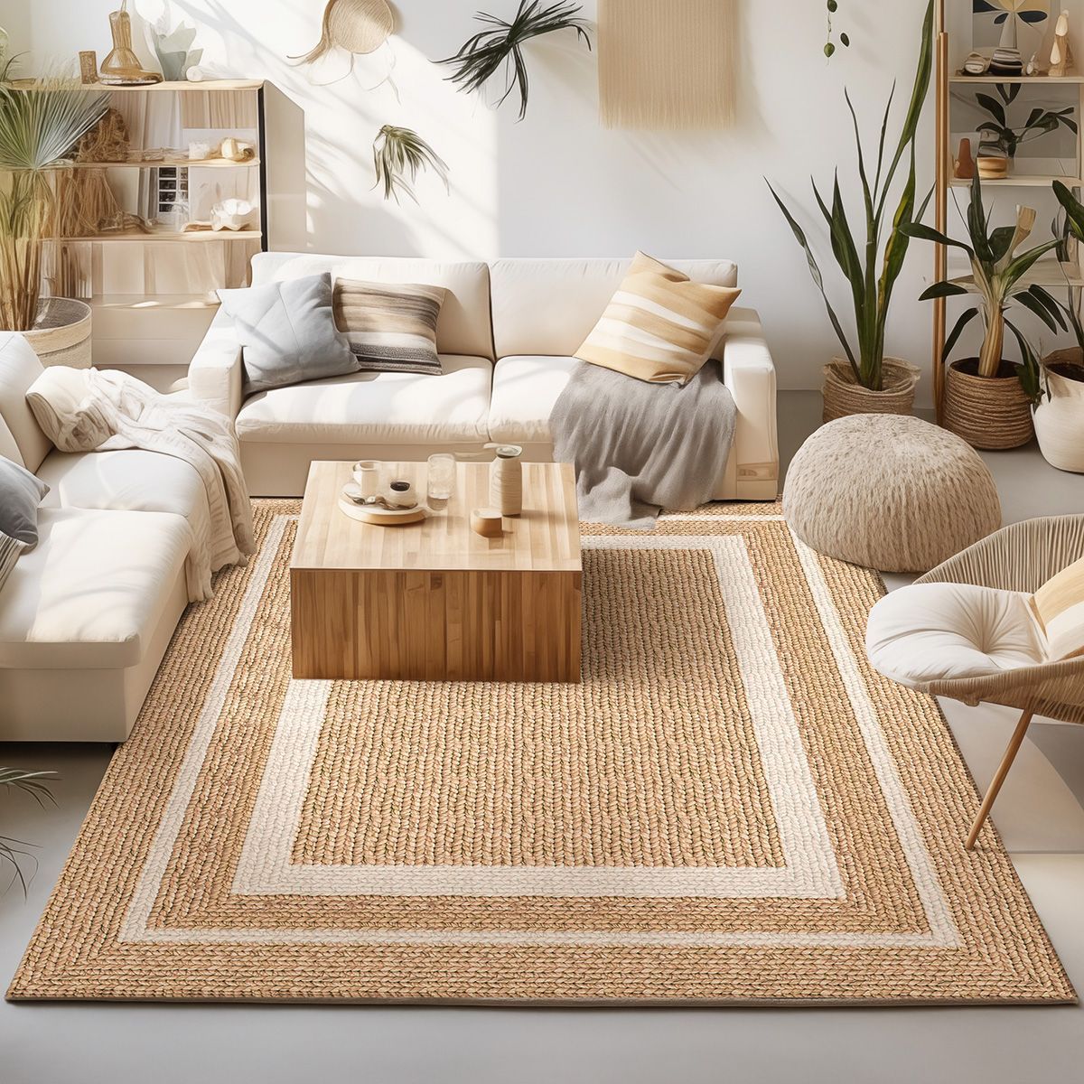 Χαλί Tropic Art 9138 133x190εκ Μπεζ/Λευκό