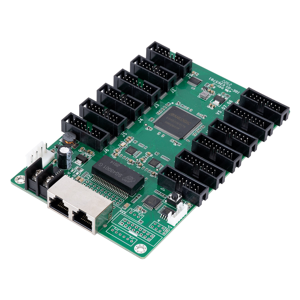 CARDULCO ZH-T12 90387 Professional LED Receiving Card 12 x HUB75 - Κάρτα Καναλιών για Ψηφιακές Οθόνες LED Video Wall - Loading Area W128 x H768 - Gray Level 65536 - Gigabit Network Linkable - DC 3.5~6V - IP20 Μ14.8 x Π9.6 x Υ1.7cm