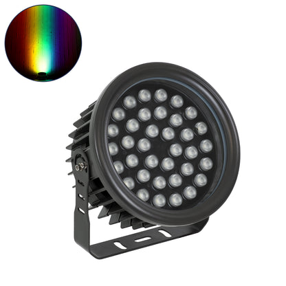 FLOOD-NEVA 90400 Προβολέας Wall Washer για Φωτισμό Κτιρίων LED 72W 6120lm 30° DC 24V Αδιάβροχο IP65 L24.5 x W24.5 x H14.7cm RGBW DMX512 - Μαύρο