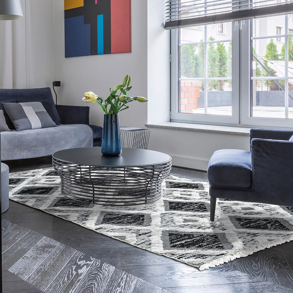 Χαλί Βαμβακερό Morocotton 9240 150x220εκ Γκρι