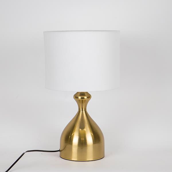 ΕΠΙΤΡΑΠΕΖΙΟ ΦΩΤΙΣΤΙΚΟ ΜΕ ΥΦΑΣΜΑΤΙΝΟ ΚΑΠΕΛΟ ΜΕΤΑΛΛΙΚΟ ΧΡΥΣΟ-ΛΕΥΚΟ 28x28x47