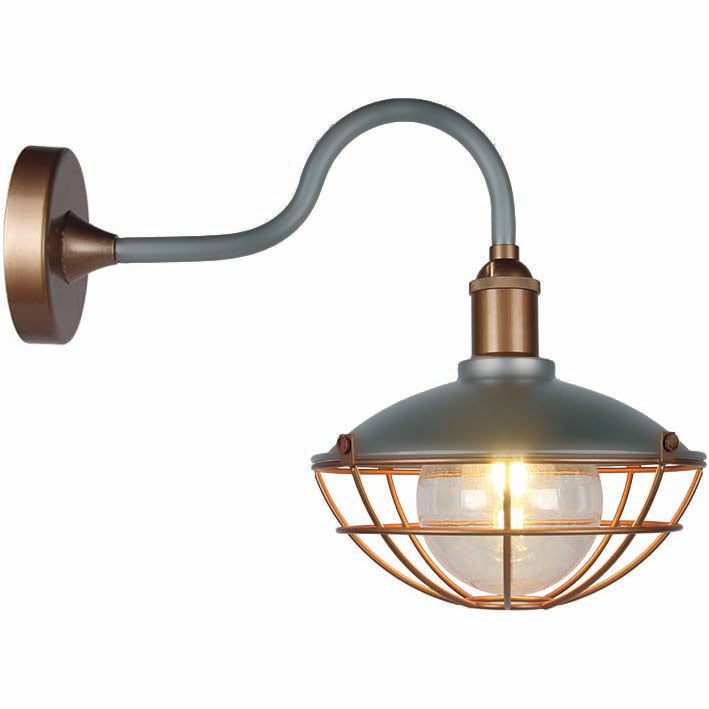 Φωτιστικό Τοίχου Μεταλλικό Νίκελ IP65 Ε27 25x43x35