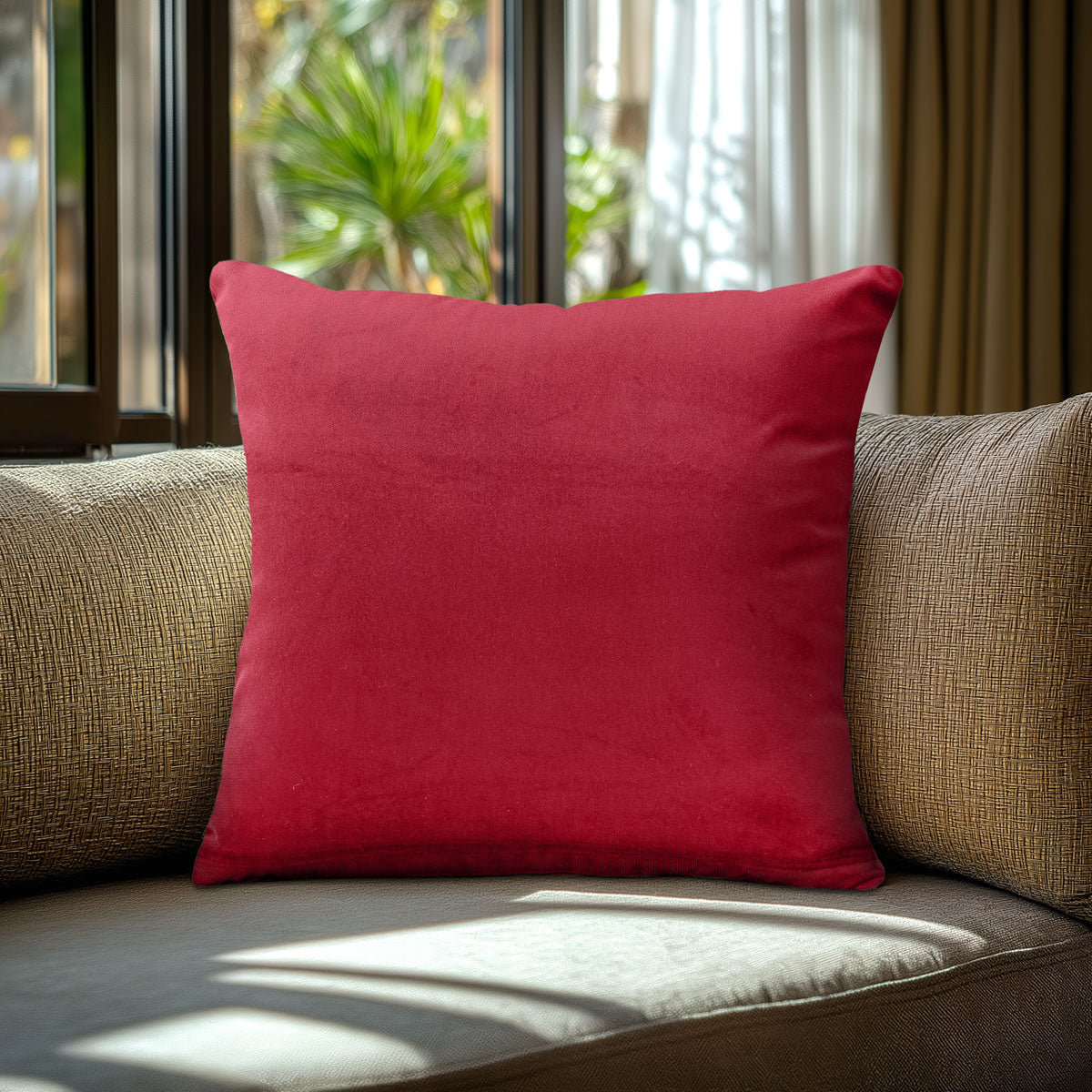 Μαξιλαροθήκη Βελούδο Premium Κόκκινο 45x45εκ