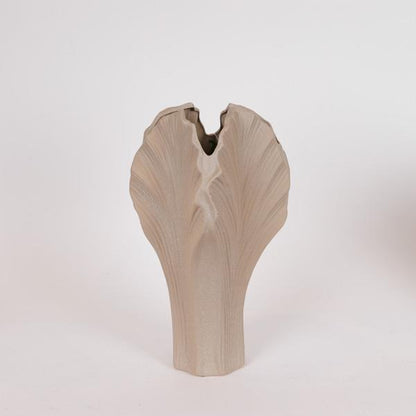 ΒΑΖΟ ΣΕ ΣΧΗΜΑ ΦΥΛΛΟΥ ΚΕΡΑΜΙΚΟ ΓΚΡΙ-ΜΠΕΖ 18x18x40