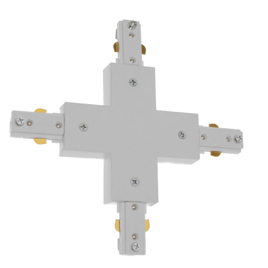 S-40051 Διφασικός Connector 3 Καλωδίων Συνδεσμολογίας Cross (+) για Λευκή Ράγα Οροφής