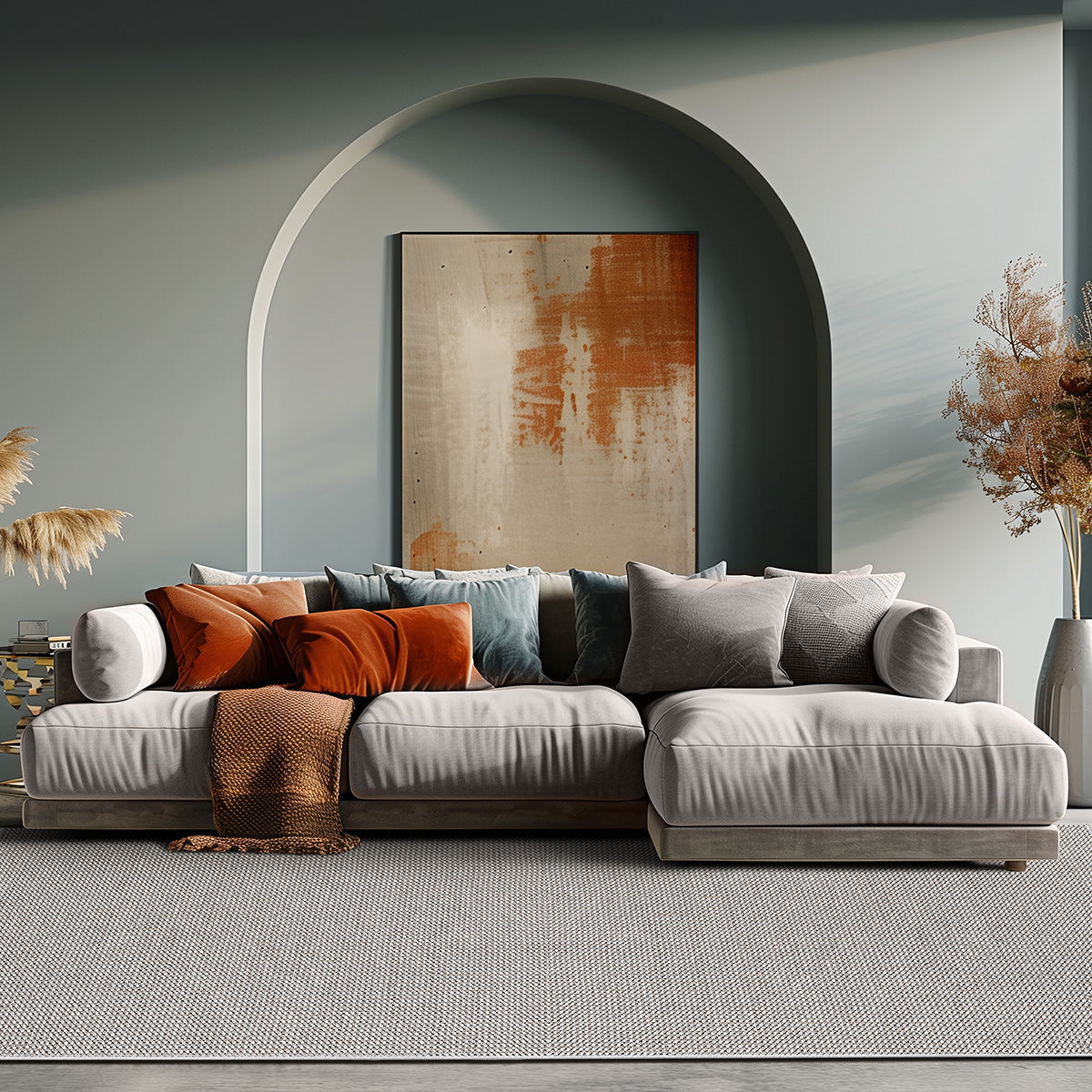 Πατάκι Rustic Art 9335 67x140εκ Λευκό-Γκρι