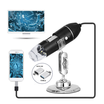 MICROCAM 79995 Ψηφιακό Ηλεκτρονικό Μικροσκόπιο / Κάμερα 2MP 1600x1200px με x1600 Zoom Mode & 8 LED DC 5V με USB-C IP20 - Μ3.5 x Π3.5 x Υ12