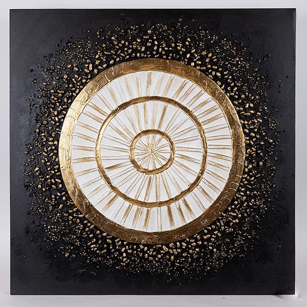 ΠΙΝΑΚΑΣ ΚΑΜΒΑΣ ΚΥΚΛΟΣ ΜΑΥΡΟΣ - ΧΡΥΣΟΣ - ΛΕΥΚΟΣ 80x3x80