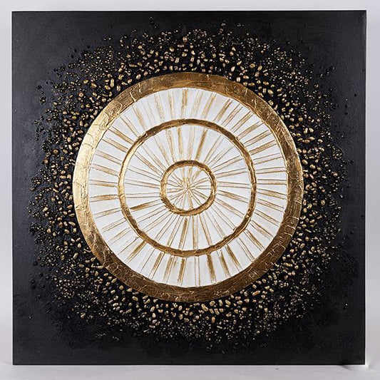 ΠΙΝΑΚΑΣ ΚΑΜΒΑΣ ΚΥΚΛΟΣ ΜΑΥΡΟΣ - ΧΡΥΣΟΣ - ΛΕΥΚΟΣ 80x3x80