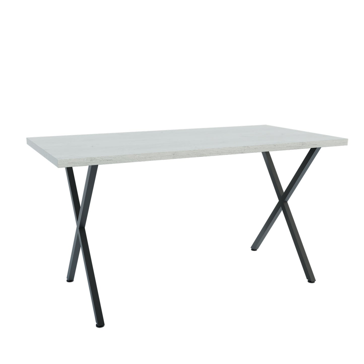 Τραπέζι Houston Λευκό-Μαύρο 160x80x77