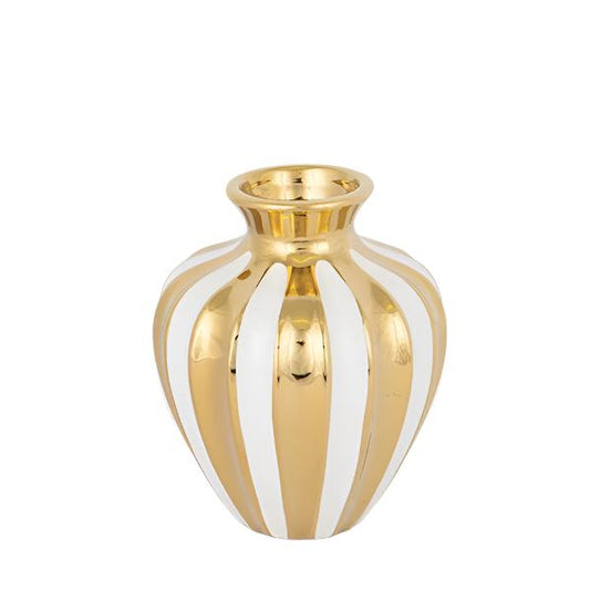 ΒΑΖΟ ΚΕΡΑΜΙΚΟ ΛΕΥΚΟ & ΧΡΥΣΟ 16.5x16.5x26