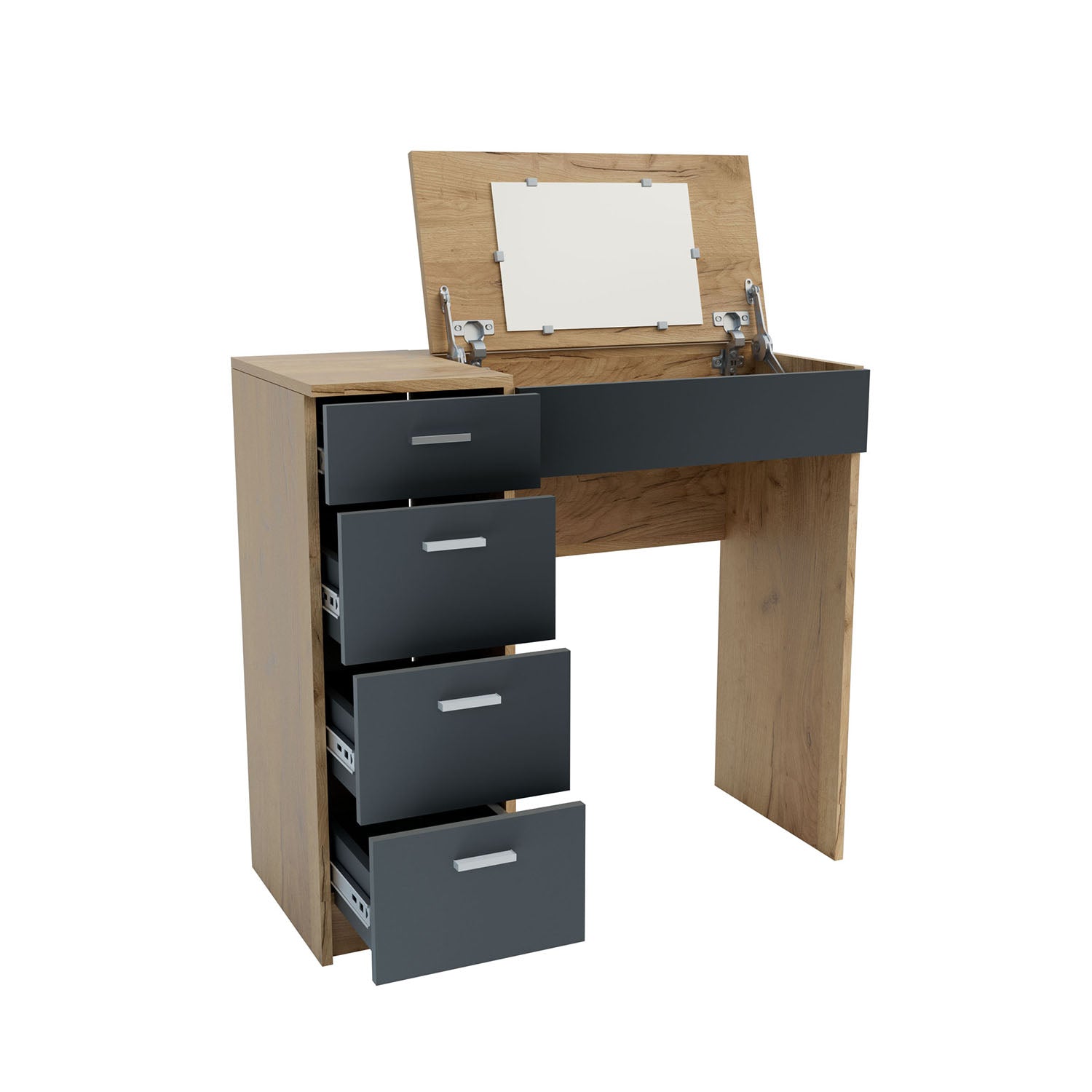 Τουαλέτα Tab Χρυσό Δρυς-Γραφίτη 90x42x82-110