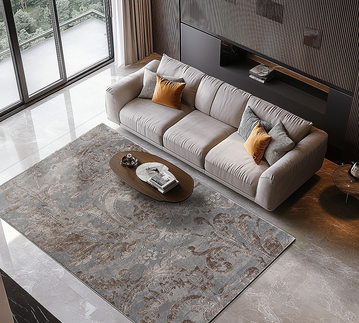 Χαλί Zenia Art 9441 165x230εκ Μπεζ/Γκρι