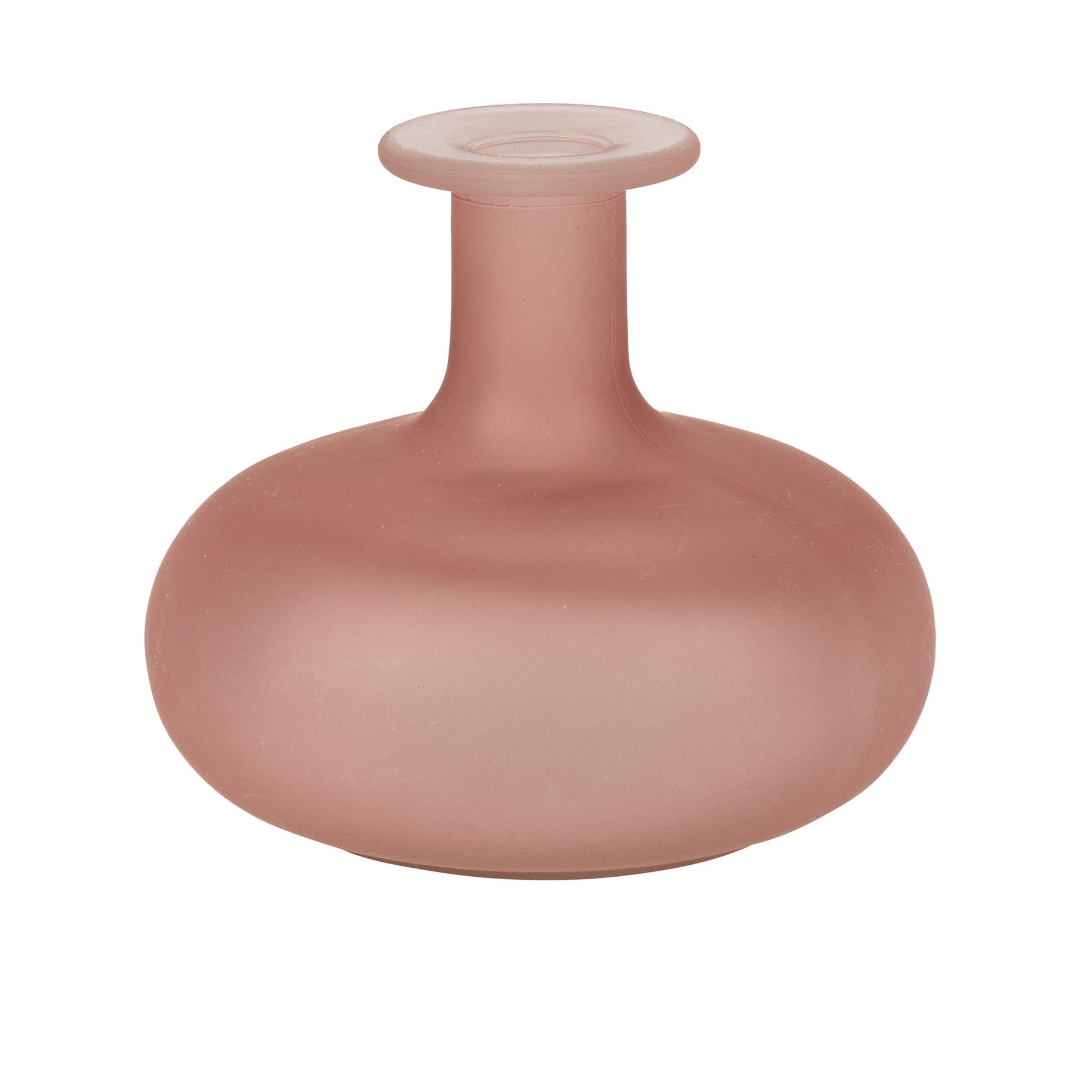 Γυάλινο Βάζο Emy Ροζ 12x12x11