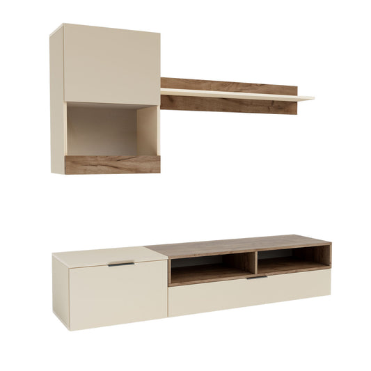 Σύνθεση Τηλεόρασης Morocco Μπεζ-Σκούρο Δρυς 175x39x113.5