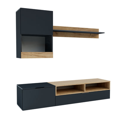 Σύνθεση Τηλεόρασης Morocco Ανθρακί-Χρυσό Δρυς 175x39x113.5