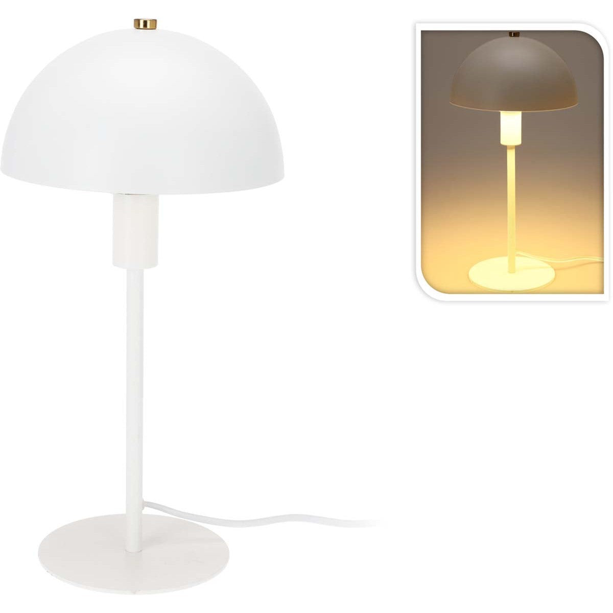 Επιτραπέζιο Φωτιστικό από Μέταλλο Λευκό 18x18x36