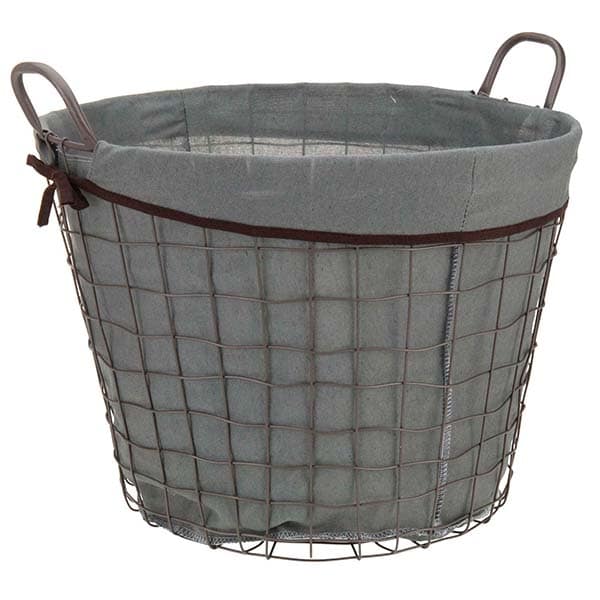 Καλάθι Μεταλλικό Μαύρο με Ύφασμα 47x47x35