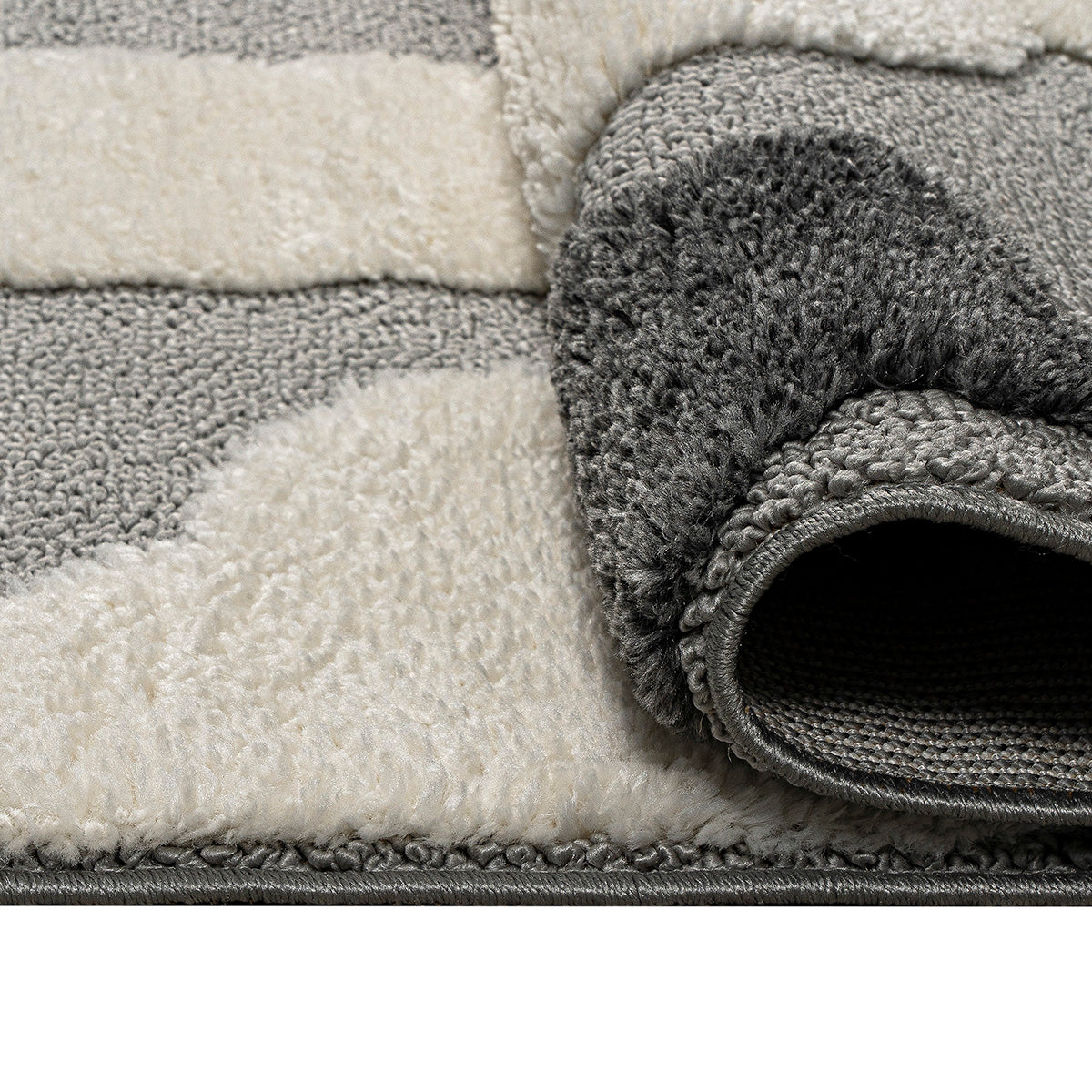 Χαλί Loop Art 9557 133x190εκ Γκρι Λευκό