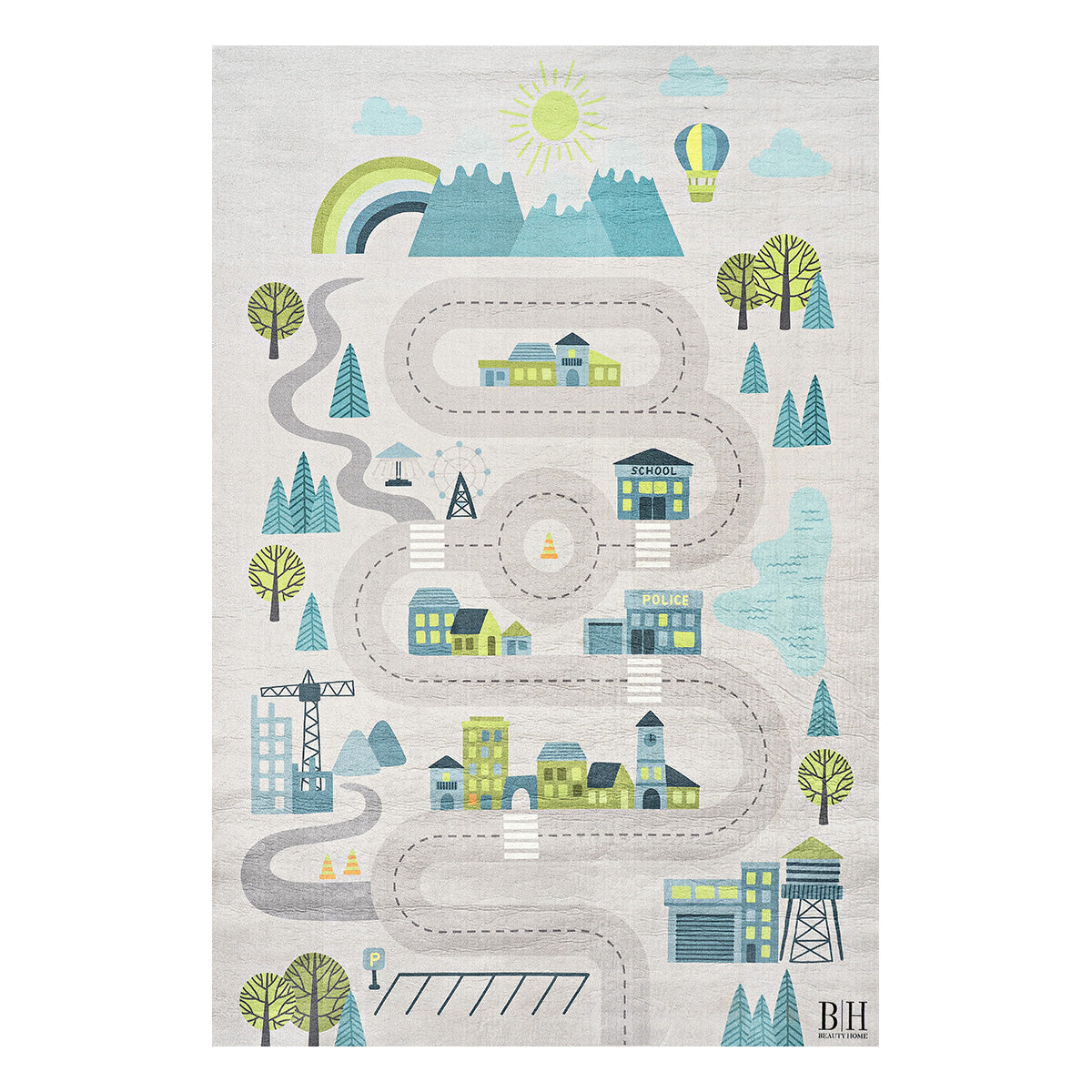 Χαλί Παιδικό Fun Art 9560 120x180εκ Γκρι