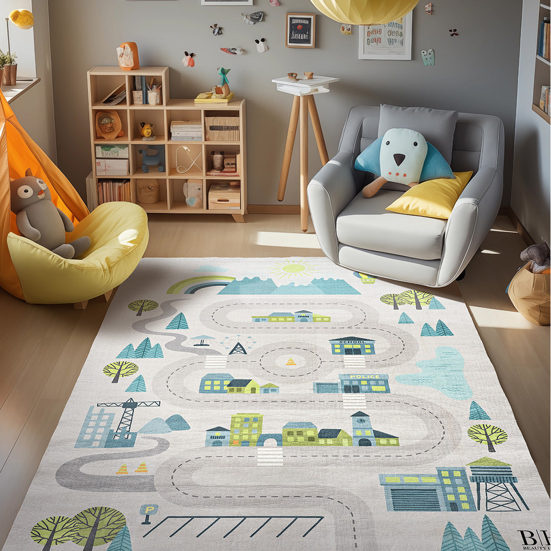 Χαλί Παιδικό Fun Art 9560 135x180εκ Γκρι