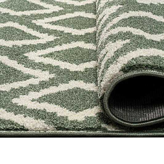 Πατάκι Vibe Art 9573 67x150εκ Μέντα Λευκό