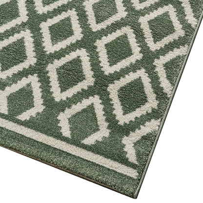 Πατάκι Vibe Art 9573 67x150εκ Μέντα Λευκό