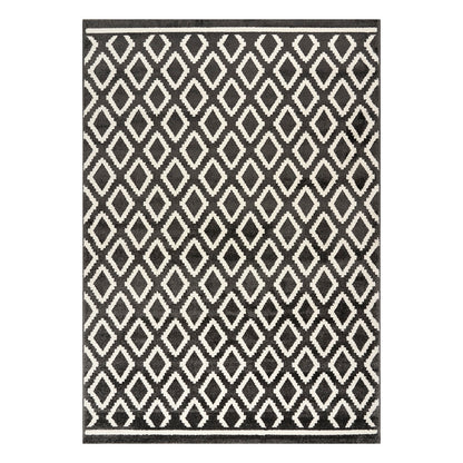 Πατάκι Vibe Art 9577 67x150εκ Ανθρακί Λευκό