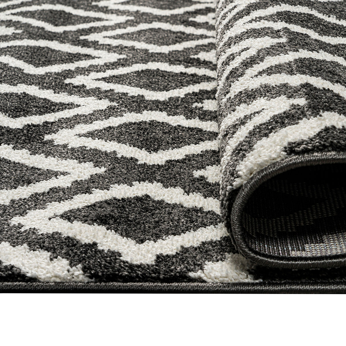 Πατάκι Vibe Art 9577 67x150εκ Ανθρακί Λευκό