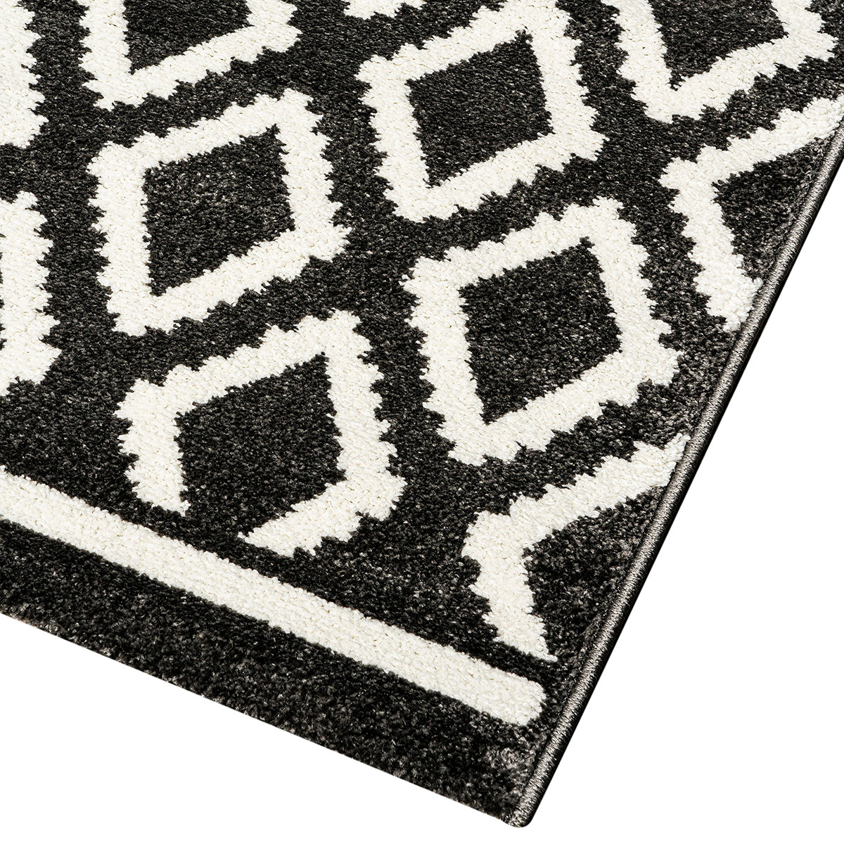 Πατάκι Vibe Art 9577 67x150εκ Ανθρακί Λευκό