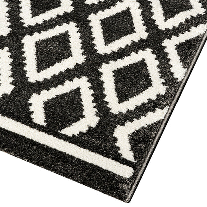 Πατάκι Vibe Art 9577 67x150εκ Ανθρακί Λευκό