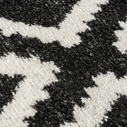 Πατάκι Vibe Art 9577 67x150εκ Ανθρακί Λευκό