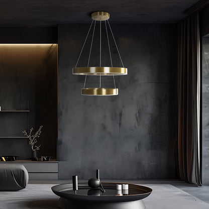 VENOM 61187 Μοντέρνο Κρεμαστό Φωτιστικό Οροφής LED 75W 8818lm 120° AC 220-240V IP20 Ρυθμιζόμενο Λευκό CCT με Χειριστήριο από 2700K έως 6000K Dimmable - Lumileds SMD Chip - Χρυσό Βούρτσας - Μ60 x Π60 x Υ40