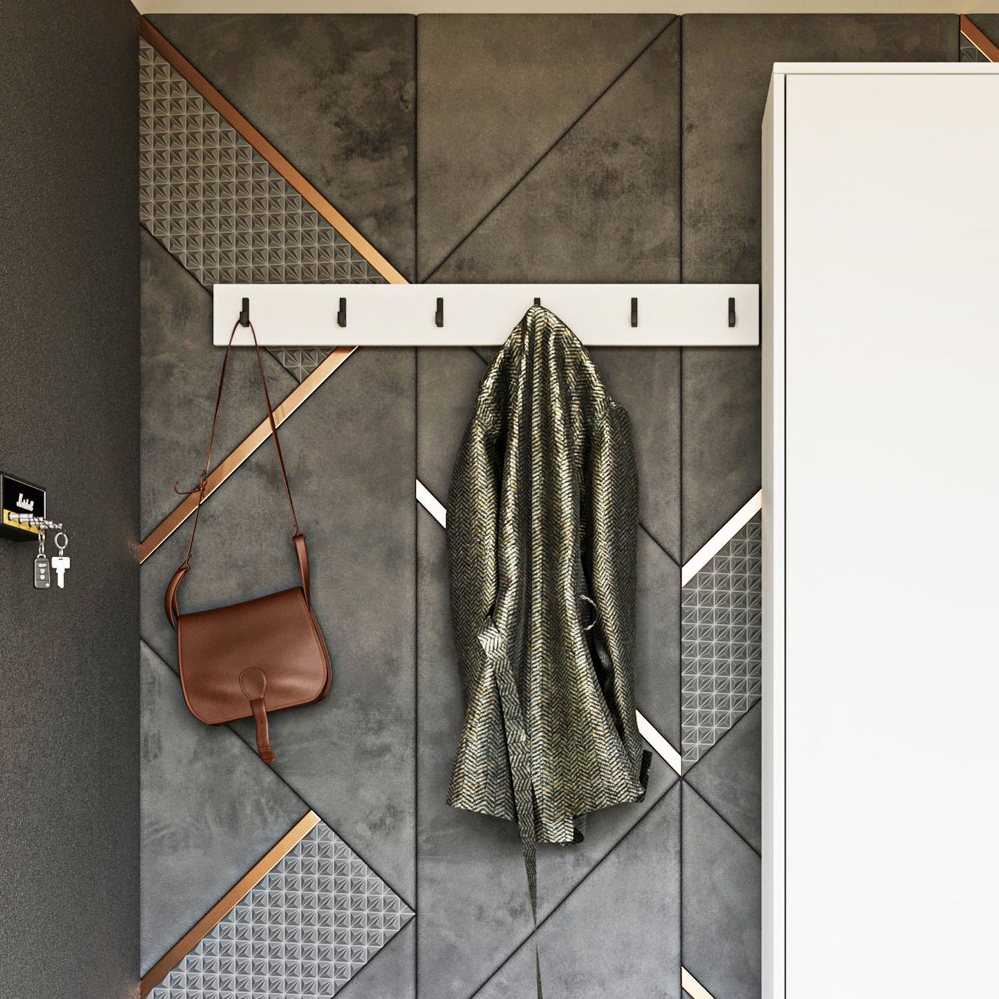 Κρεμάστρα Τοίχου Sara Λευκή 90x10εκ