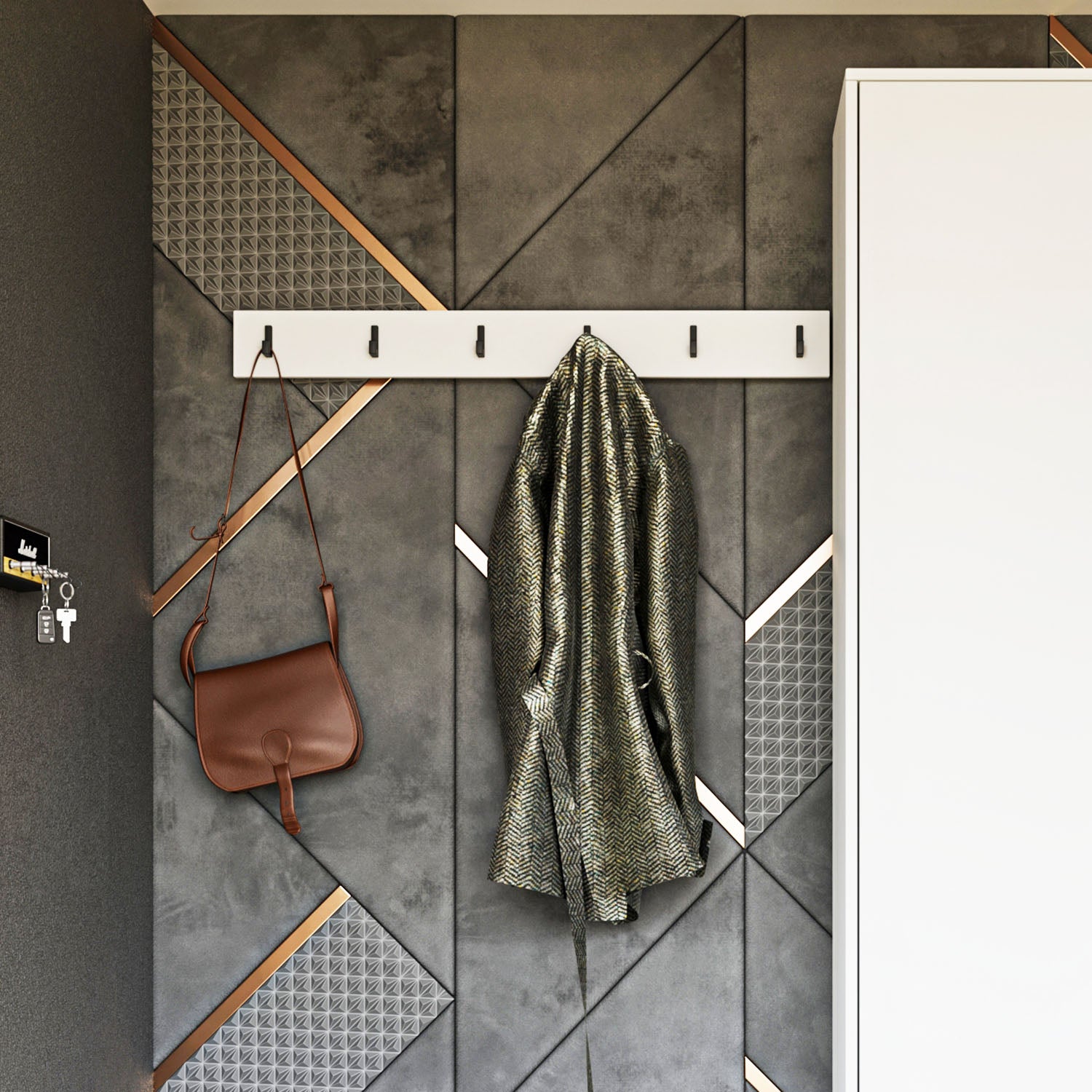 Κρεμάστρα Τοίχου Sara Λευκή 90x10εκ