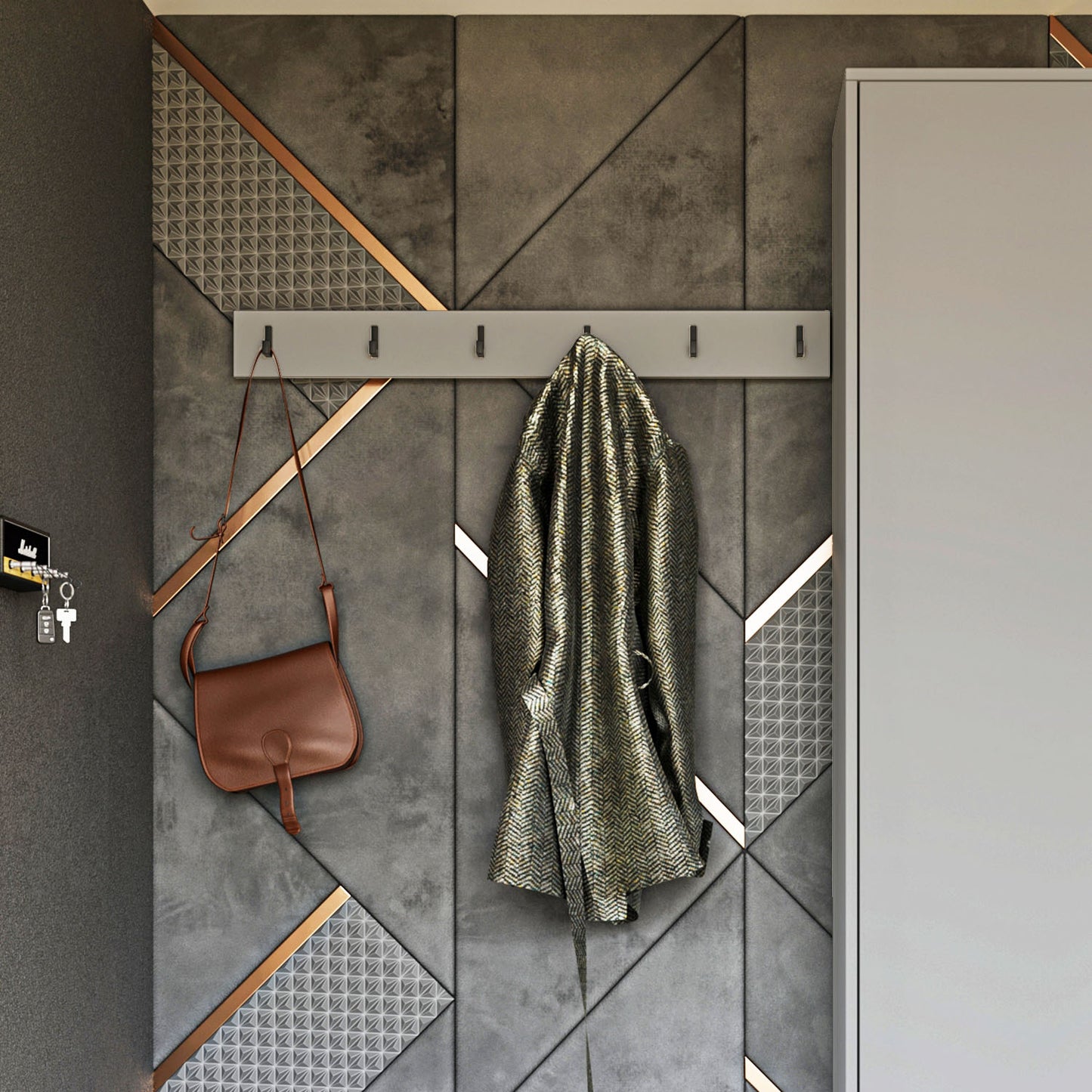 Κρεμάστρα Τοίχου Sara Γκρι 90x10εκ