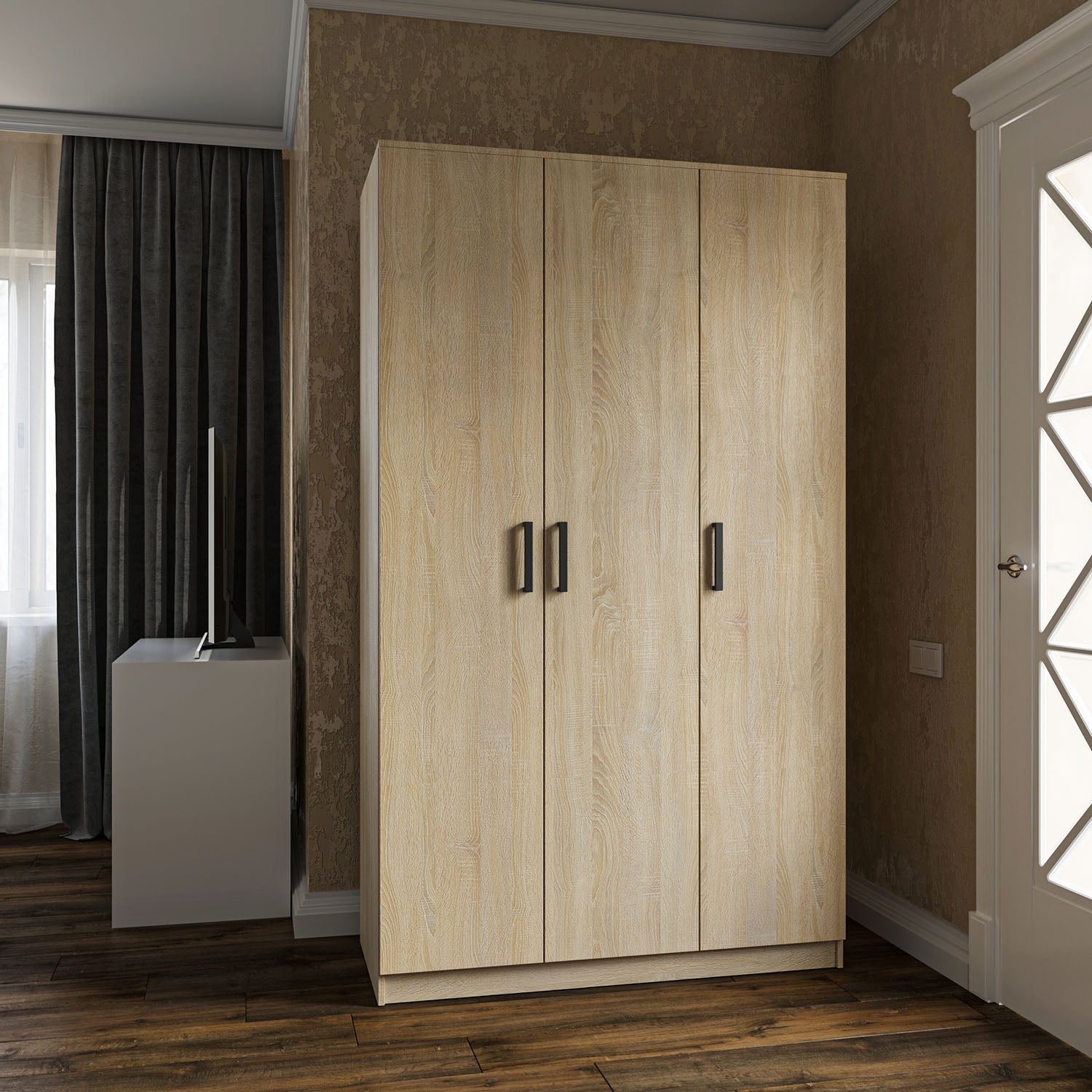 Ντουλάπα Τρίφυλλη Simple Σονόμα 120x52x205