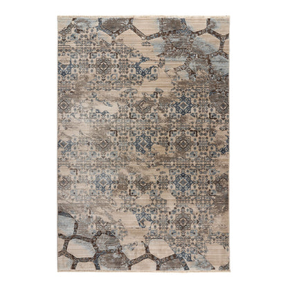 Πατάκι Bliss Art 9625 67x220εκ Μπεζ-Μόκα-Μπλε