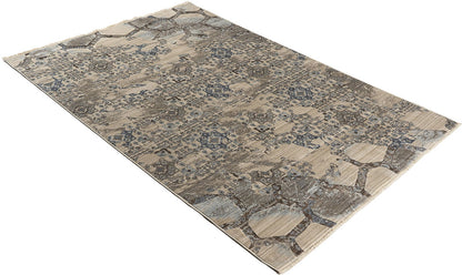 Πατάκι Bliss Art 9625 67x220εκ Μπεζ-Μόκα-Μπλε