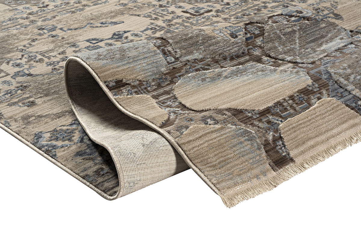 Πατάκι Bliss Art 9625 67x220εκ Μπεζ-Μόκα-Μπλε