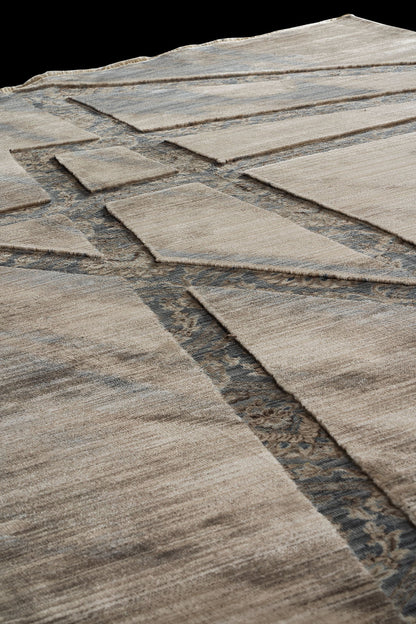 Πατάκι Bliss Art 9626 67x130εκ Μπεζ-Μόκα-Μπλε