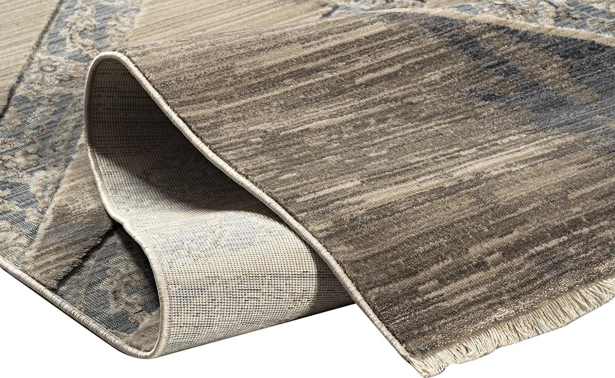 Πατάκι Bliss Art 9626 67x130εκ Μπεζ-Μόκα-Μπλε